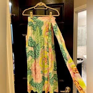 Mara Hoffman tie waist midi skirt in pastel florals size 6